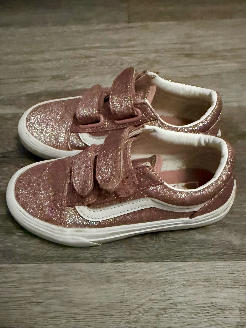 Vans pink glitter Velcro sneakers shoes